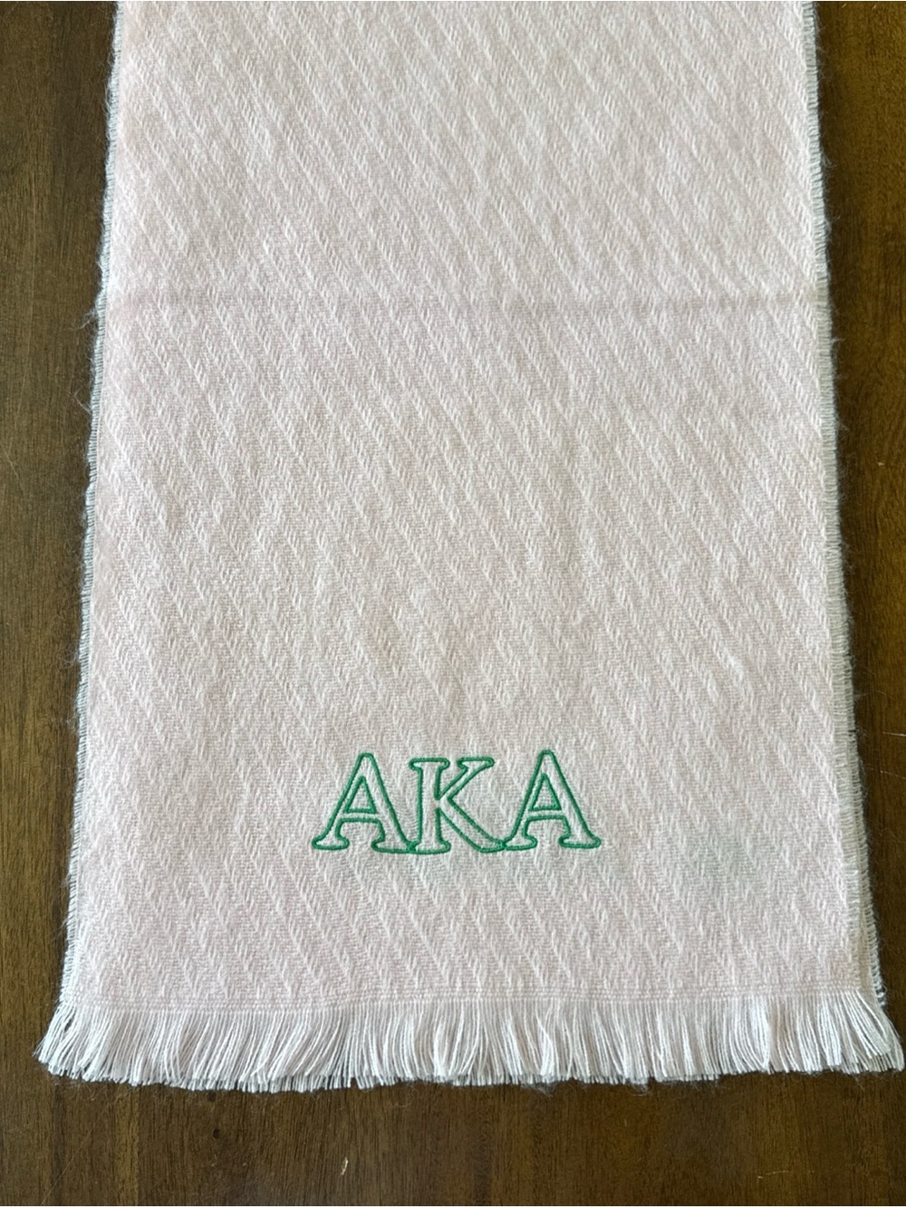 Alpha Kappa Alpha Pink Embroidered AKA Vintage Scarf - Made in Japan